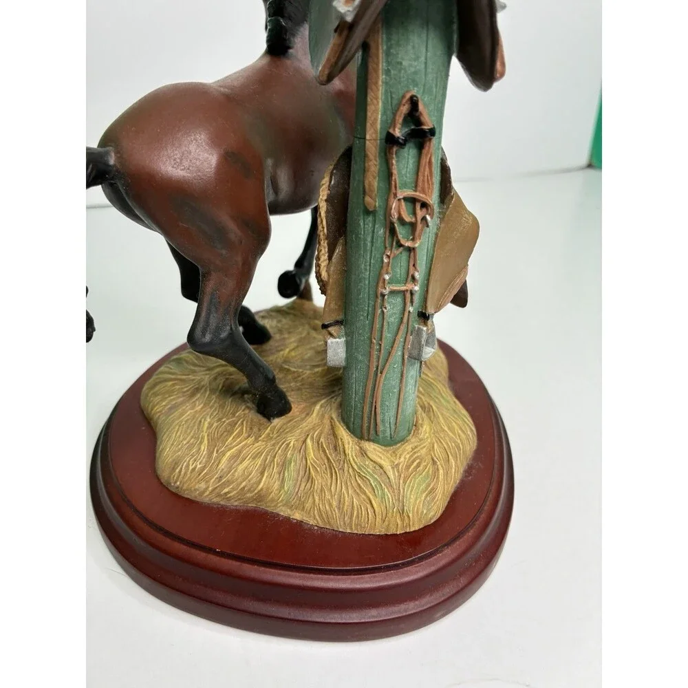 Danbury Mint Noble Brown Stallion Candlestick Holder By Gianni Benveuti